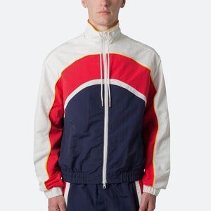 mnml Nylon Collared Track Jacket - Red/White/Blue Size LRed/White/Blue / L